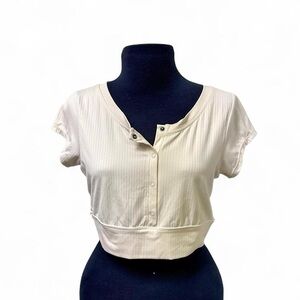 Aerie Cream Button-Up Women's Top